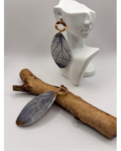 PENDIENTES ARTESANOS DE HOJA NATURAL ESQUELETIZADA