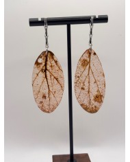 PENDIENTES DE HOJA NATURAL ESQUELETIZADA