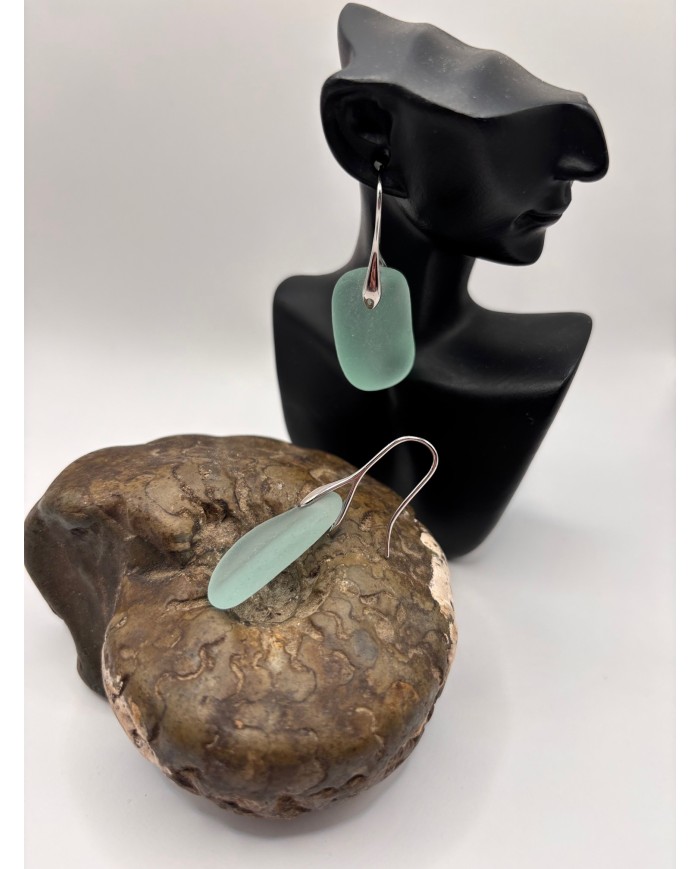 PENDIENTES DE CRISTAL MARINO