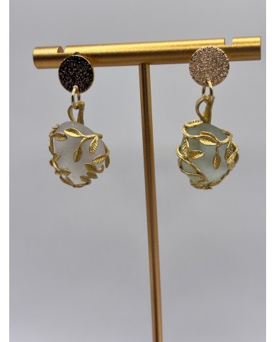 PENDIENTES ARTESANOS DE CRISTAL MARINO