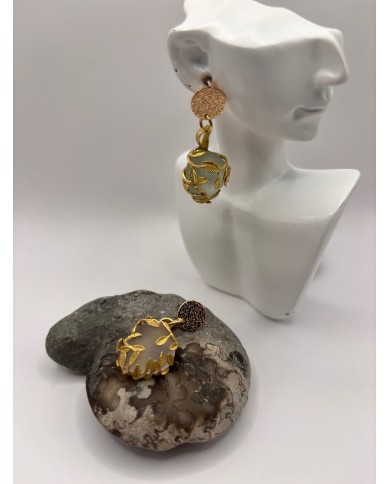 PENDIENTES ARTESANOS DE CRISTAL MARINO