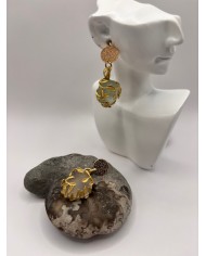 PENDIENTES ARTESANOS DE CRISTAL MARINO