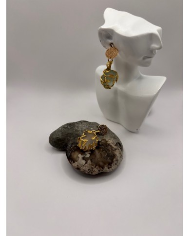 PENDIENTES ARTESANOS DE CRISTAL MARINO