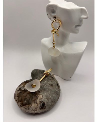 PENDIENTES ARTESANOS DE CRISTAL MARINO