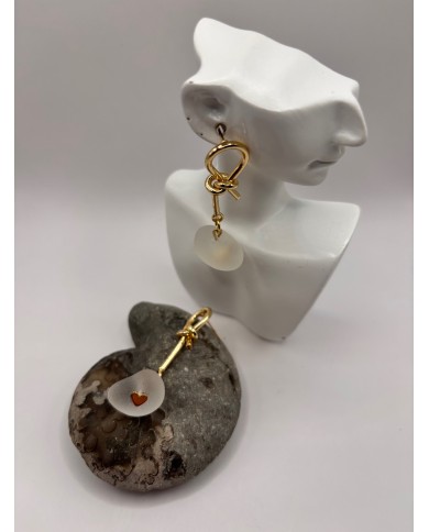 PENDIENTES ARTESANOS DE CRISTAL MARINO