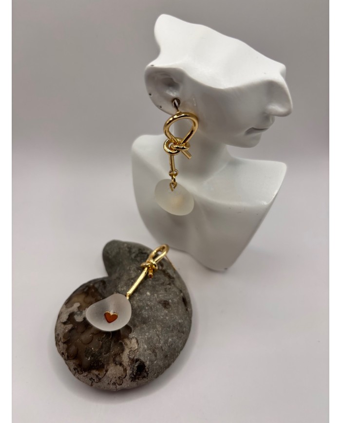 PENDIENTES ARTESANOS DE CRISTAL MARINO