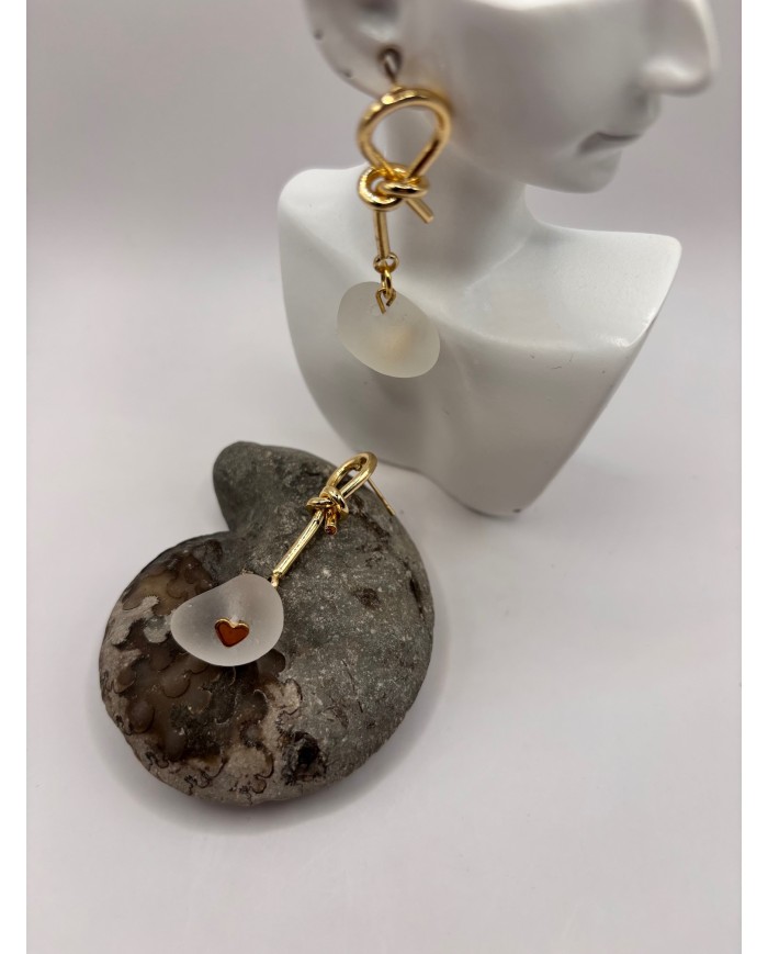 PENDIENTES ARTESANOS DE CRISTAL MARINO