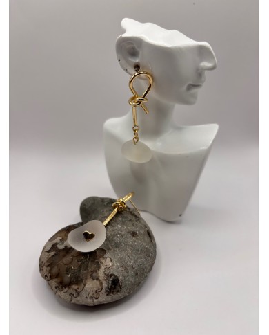 PENDIENTES ARTESANOS DE CRISTAL MARINO