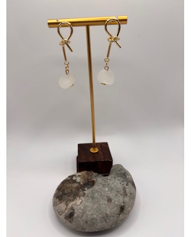 PENDIENTES ARTESANOS DE CRISTAL MARINO