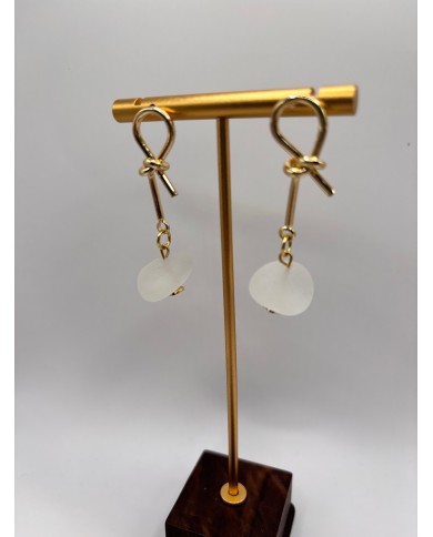 PENDIENTES ARTESANOS DE CRISTAL MARINO