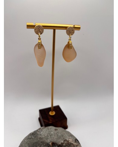 PENDIENTES ARTESANOS DE CRISTAL MARINO O LÁGRIMAS DE SIRENA