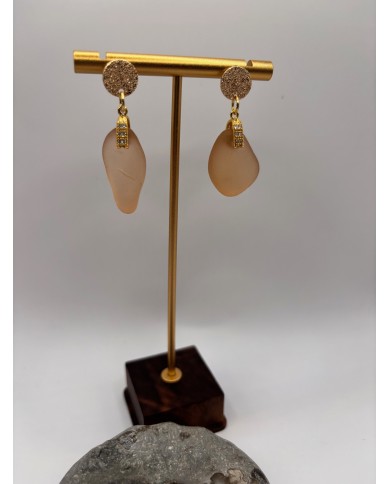 PENDIENTES ARTESANOS DE CRISTAL MARINO O LÁGRIMAS DE SIRENA