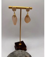 PENDIENTES ARTESANOS DE CRISTAL MARINO O LÁGRIMAS DE SIRENA