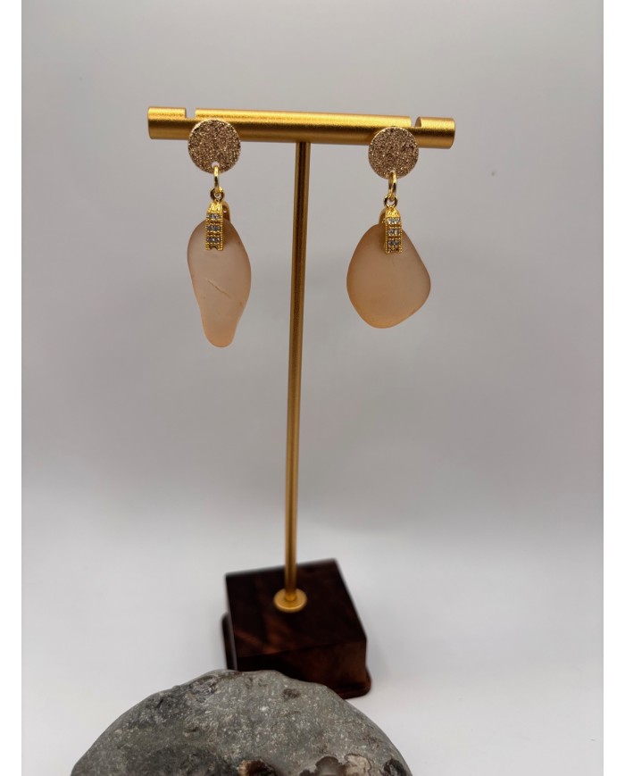 PENDIENTES ARTESANOS DE CRISTAL MARINO O LÁGRIMAS DE SIRENA