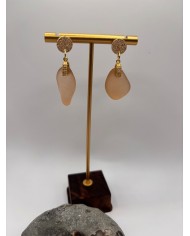 PENDIENTES ARTESANOS DE CRISTAL MARINO O LÁGRIMAS DE SIRENA