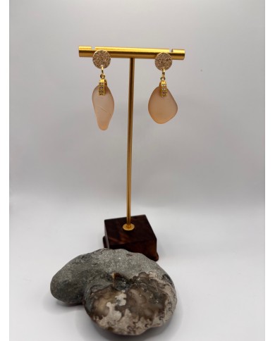 PENDIENTES ARTESANOS DE CRISTAL MARINO O LÁGRIMAS DE SIRENA