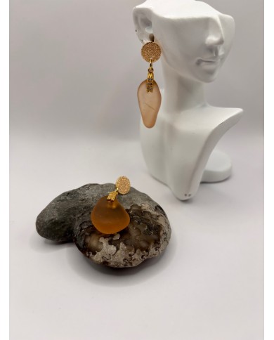 PENDIENTES ARTESANOS DE CRISTAL MARINO O LÁGRIMAS DE SIRENA