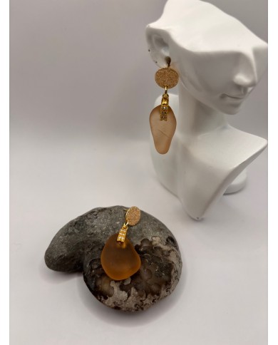 PENDIENTES ARTESANOS DE CRISTAL MARINO O LÁGRIMAS DE SIRENA