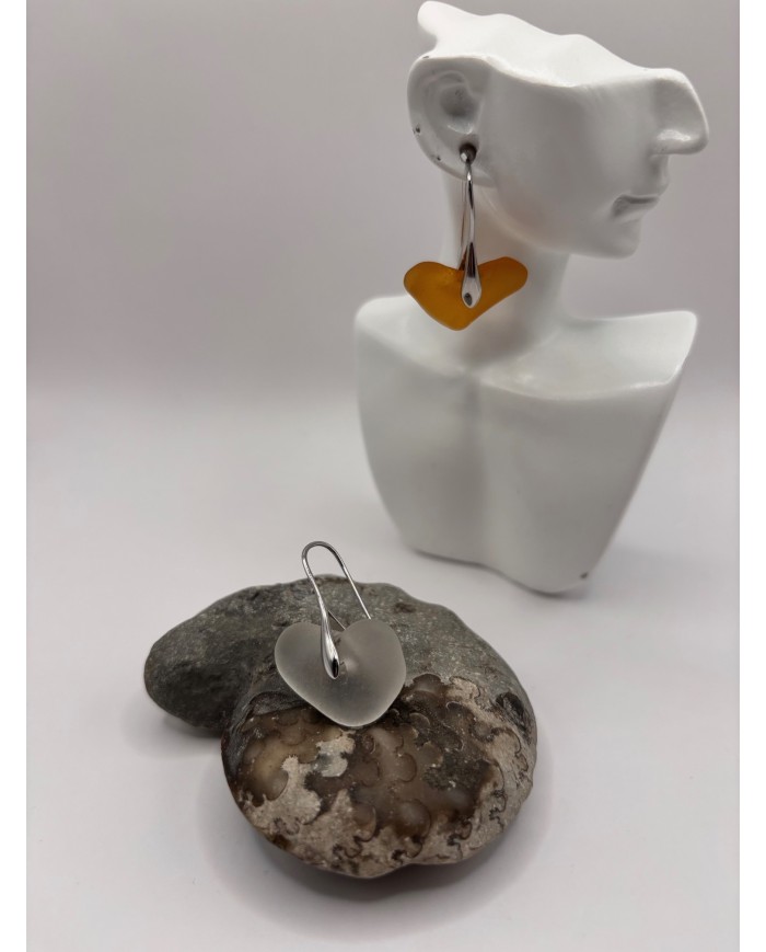 PENDIENTES ARTESANOS DE CRISTAL MARINO O LÁGRIMAS DE SIRENA