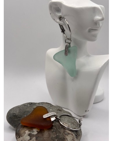 PENDIENTES ARTESANOS DE CRISTAL MARINO