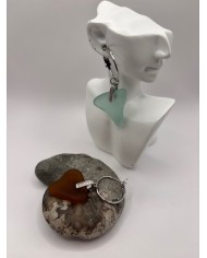 PENDIENTES ARTESANOS DE CRISTAL MARINO