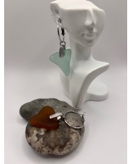 PENDIENTES ARTESANOS DE CRISTAL MARINO