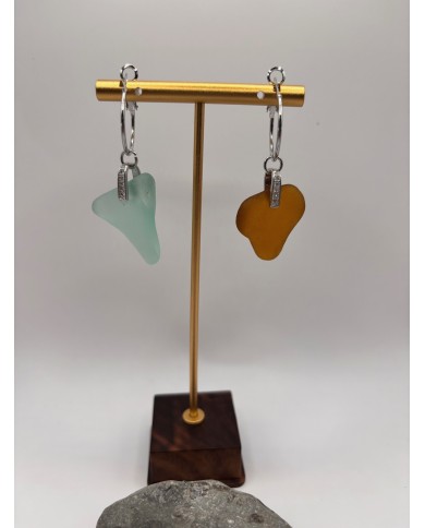 PENDIENTES ARTESANOS DE CRISTAL MARINO