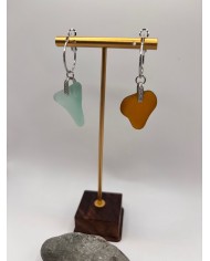 PENDIENTES ARTESANOS DE CRISTAL MARINO