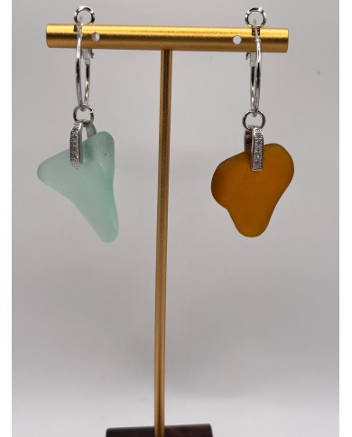 PENDIENTES ARTESANOS DE CRISTAL MARINO