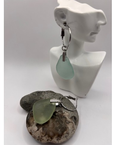 PENDIENTES ARTESANOS DE CRISTAL MARINO