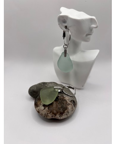 PENDIENTES ARTESANOS DE CRISTAL MARINO