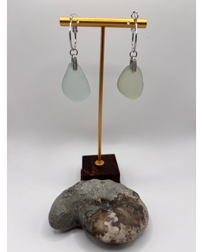 PENDIENTES ARTESANOS DE CRISTAL MARINO