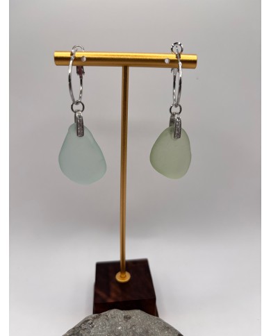 PENDIENTES ARTESANOS DE CRISTAL MARINO