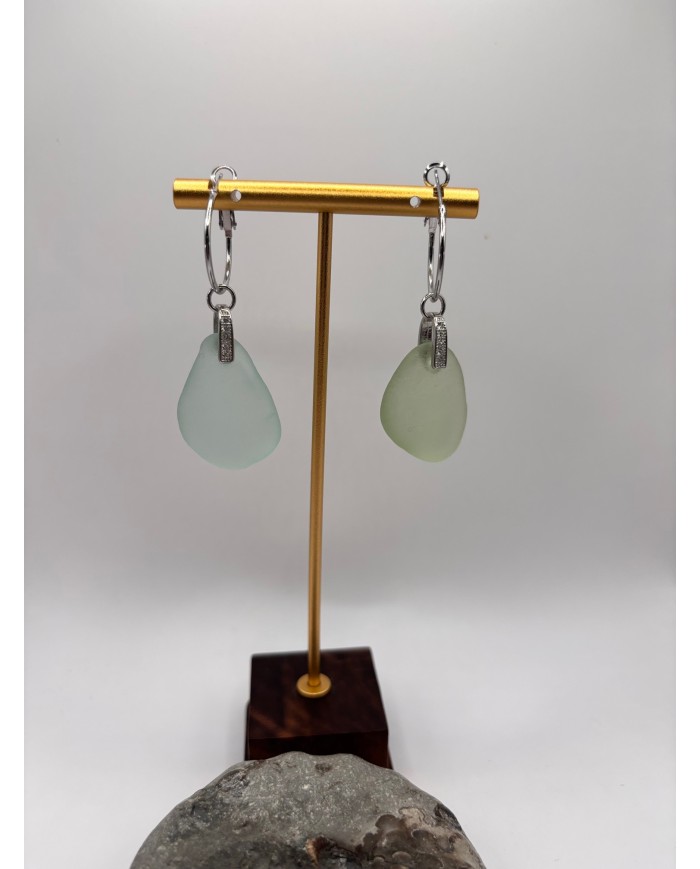 PENDIENTES ARTESANOS DE CRISTAL MARINO