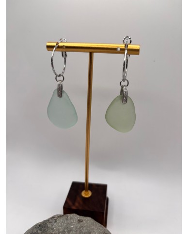 PENDIENTES ARTESANOS DE CRISTAL MARINO