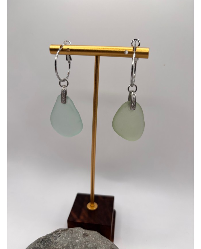 PENDIENTES ARTESANOS DE CRISTAL MARINO