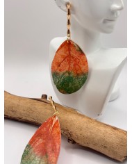 PENDIENTES ARTESANOS DE HOJA NATURAL ESQUELETIZADA