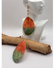 PENDIENTES ARTESANOS DE HOJA NATURAL ESQUELETIZADA
