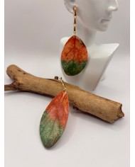 PENDIENTES ARTESANOS DE HOJA NATURAL ESQUELETIZADA