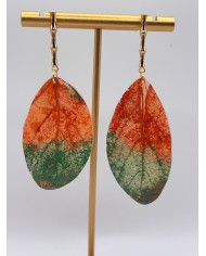 PENDIENTES ARTESANOS DE HOJA NATURAL ESQUELETIZADA