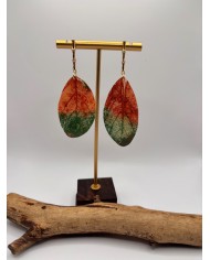 PENDIENTES ARTESANOS DE HOJA NATURAL ESQUELETIZADA