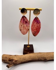 PENDIENTES ARTESANOS DE HOJA NATURAL ESQUELETIZADA