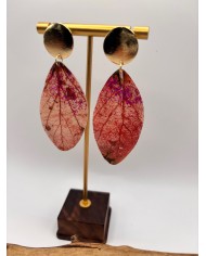 PENDIENTES ARTESANOS DE HOJA NATURAL ESQUELETIZADA