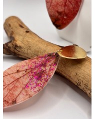 PENDIENTES ARTESANOS DE HOJA NATURAL ESQUELETIZADA