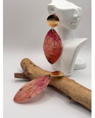 PENDIENTES ARTESANOS DE HOJA NATURAL ESQUELETIZADA