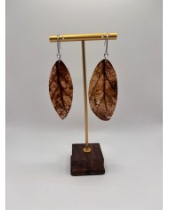 PENDIENTES ARTESANOS DE HOJA NATURAL ESQUELETIZADA