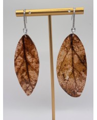 PENDIENTES ARTESANOS DE HOJA NATURAL ESQUELETIZADA
