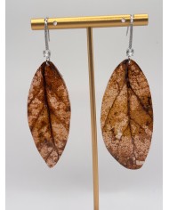 PENDIENTES ARTESANOS DE HOJA NATURAL ESQUELETIZADA