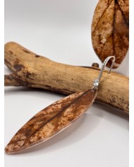 PENDIENTES ARTESANOS DE HOJA NATURAL ESQUELETIZADA
