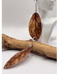 PENDIENTES ARTESANOS DE HOJA NATURAL ESQUELETIZADA